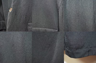 画像2: 50's Jackman オープンカラー ギャバジンシャツ "BLACK"