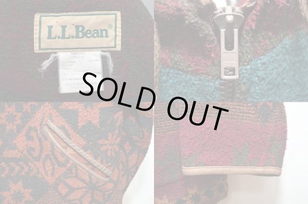 画像3: 90's L.L.Bean ノルディック柄 フード付きウールジャケット (3)