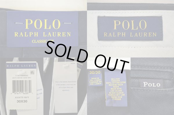 画像4: USA企画 Polo Ralph Lauren Chino Trouthers CLASSIC FIT "AVIATR NAVY" (4)