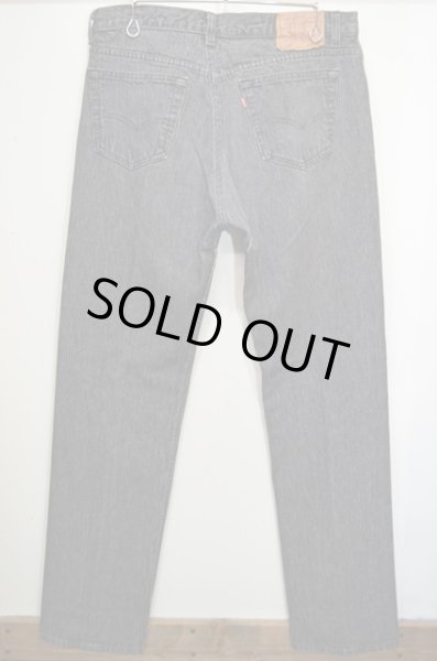 画像2: 80's Levi's 501 ストライプ柄ブラックデニムパンツ (2)