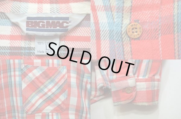 画像3: 80's BIGMAC ヘビーネルシャツ “赤ベース” (3)