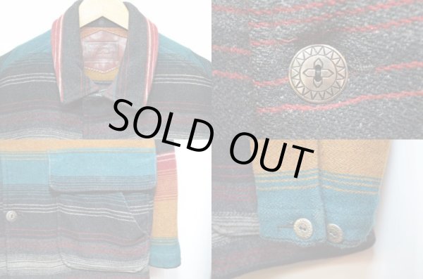 画像4: 80's Woolrich ネイティブストライプ柄 ラグジャケット "USA製" (4)