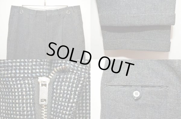 画像3: 60's unknown ピンチェック柄 ウールスラックス (3)