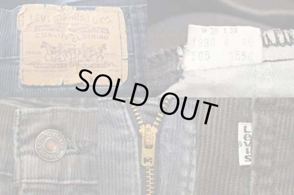 画像3: 80's Levi's 505-1558 コーデュロイパンツ "BLACK" (3)