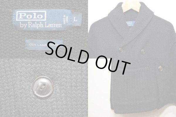 画像3: 90's Polo Ralph Lauren ローゲージショールカラーカーディガン (3)