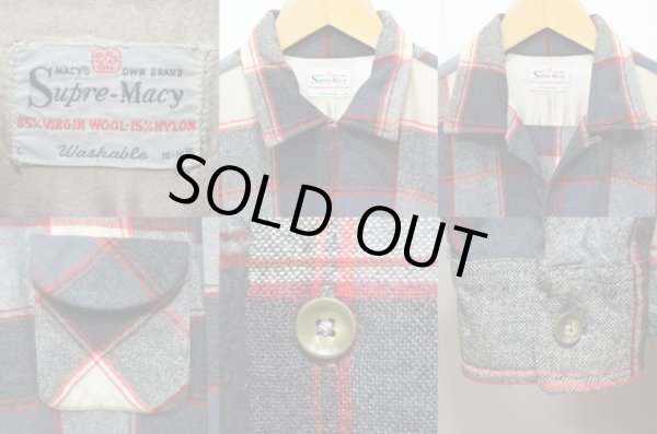 画像3: 60's Supre-Macy ウールシャツ (3)