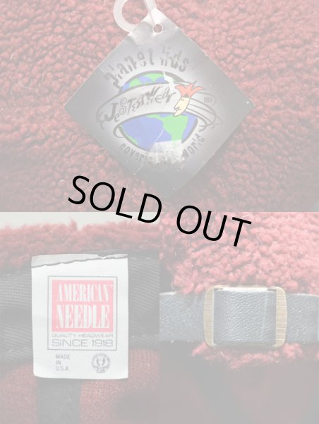 画像2: 90's American Needle 無地フリースキャップ “BURGUNDY / DEADSTOCK” (2)