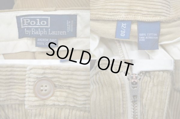 画像3: 90's Polo Ralph Lauren 太畝コーデュロイパンツ "BEIGE" (3)
