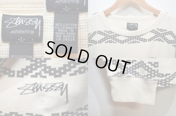 画像3: 90's Stussy L/S 総柄サーマル (3)