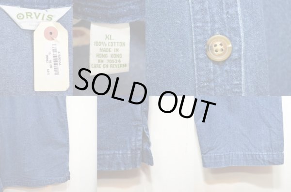 画像3: 90's ORVIS ノーカラーデニムジャケット "DEADSTOCK" (3)