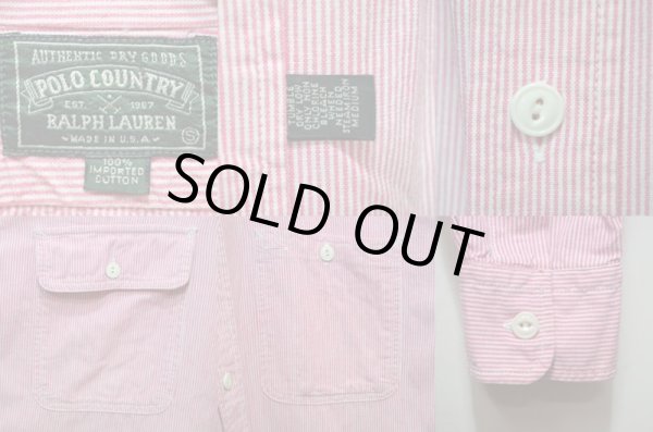 画像3: 90's POLO COUNTRY ストライプ柄ワークシャツ (3)