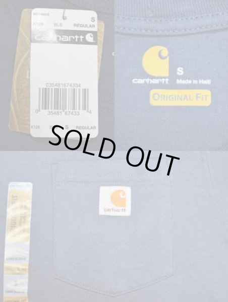 画像3: Carhartt ポケット付き L/S Tシャツ “Blue” (3)