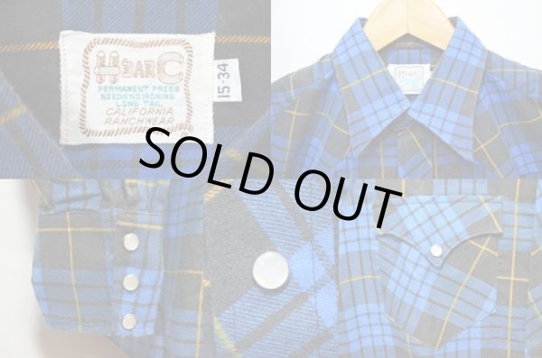 画像4: 70's H BAR C プリントネル ウエスタンシャツ “DEADSTOCK” (4)