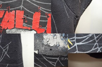 画像1: 90's METALLICA 総柄Tシャツ スパイダーウェブ "PUSHEAD"