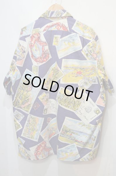 画像2: 90's POLO Ralph Lauren コットンハワイアンシャツ “絵はがき柄” (2)