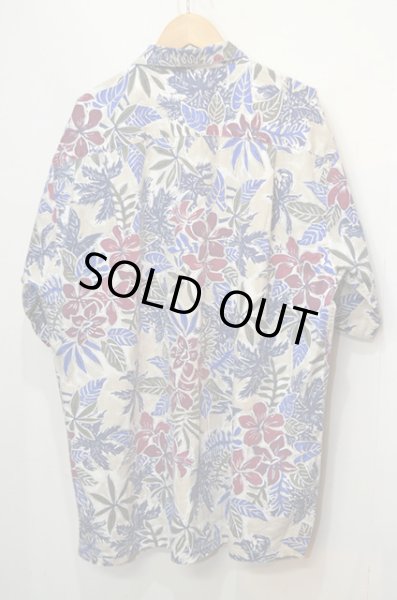 画像2: 00's NAUTICA コットンハワイアンシャツ (2)