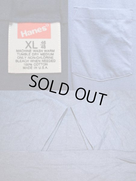 画像3: 90's Hanes ポケット付きTシャツ “NAVY / DEADSTOCK” (3)