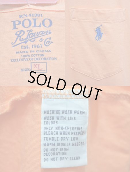 画像3: 00's Polo Ralph Lauren ポケット付きTシャツ “オレンジ” (3)