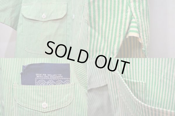 画像4: 50-60's Unitog ヒッコリーストライプ柄 S/S マチ付きワークシャツ “DEADSTOCK” (4)