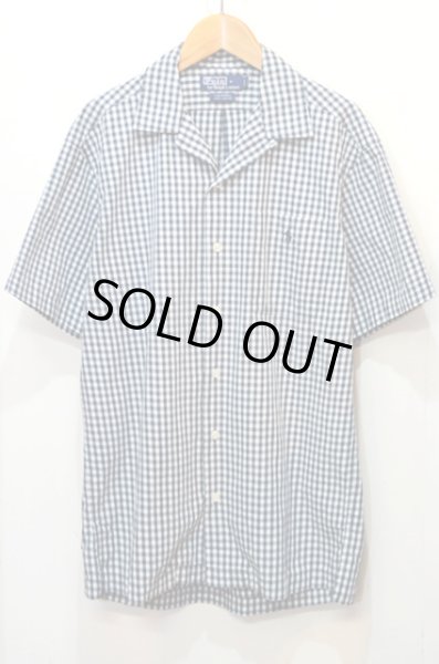 画像1: 90's Polo Ralph Lauren ギンガムチェック柄 S/S オープンカラーシャツ (1)