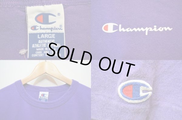 画像3: 90's Champion スプリクトロゴTシャツ “PURPLE / USA製” (3)