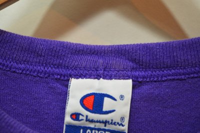 画像1: 90's Champion スプリクトロゴTシャツ “PURPLE / USA製”