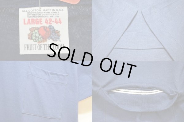 画像3: 70's FRUIT OF THE LOOM ポケット付きTシャツ “NAVY / DEADSTOCK” (3)