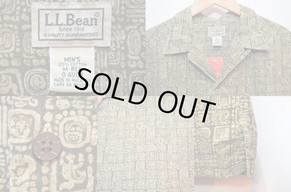 画像3: 90-00's L.L.BEAN 総柄 S/S オープンカラーシャツ (3)