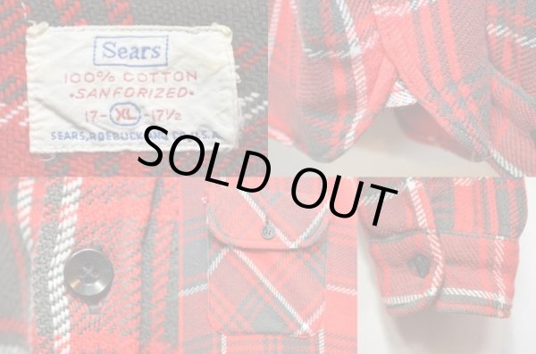 画像3: 60's Sears マチ付きヘビーネルシャツ (3)