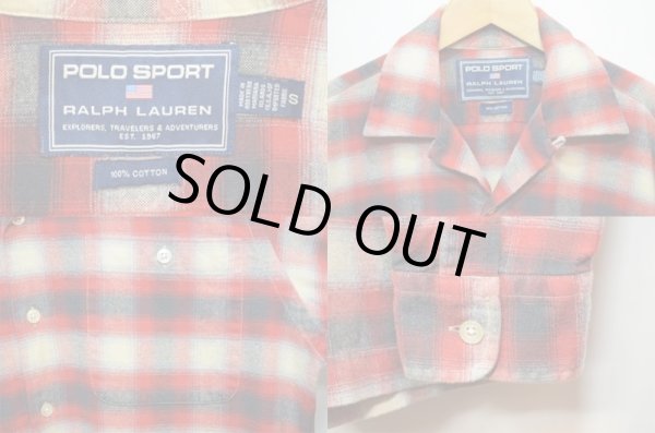 画像3: 90's Polo Sport オープンカラーシャツ "オンブレチェック" (3)
