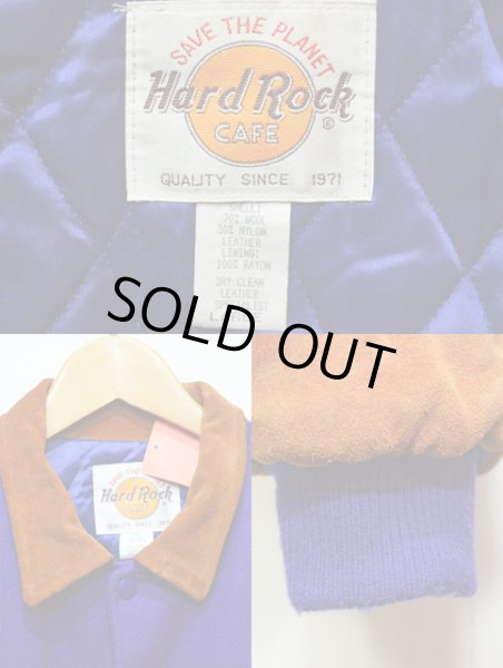 画像3: 90's Hard Rock Cafe スウェード切り替え スタジャン (3)