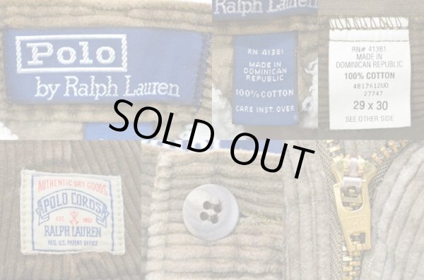 画像3: 90's Polo Ralph Lauren 太畝コーデュロイパンツ “OLIVE” (3)