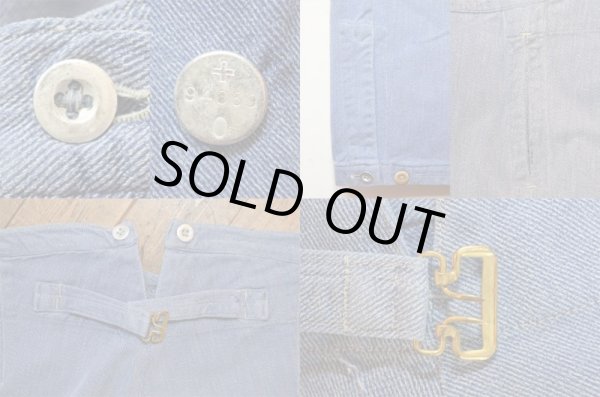 画像3: 40-50's スイス軍 シンチバックデニムパンツ (3)