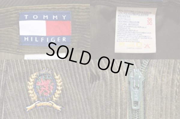 画像3: 90's TOMMY HILFIGER 太畝コーデュロイパンツ “OLIVE” (3)