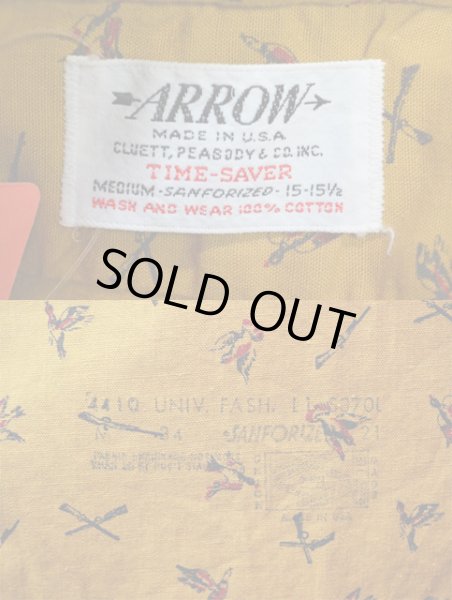 画像3: 60's ARROW 総柄 三点留めBDシャツ “レアパターン” (3)