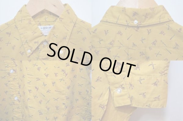 画像4: 60's ARROW 総柄 三点留めBDシャツ “レアパターン” (4)