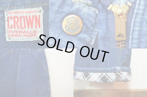 画像3: 50's CROWN デニムランチパンツ “濃紺 / プリントネルライナー” (3)