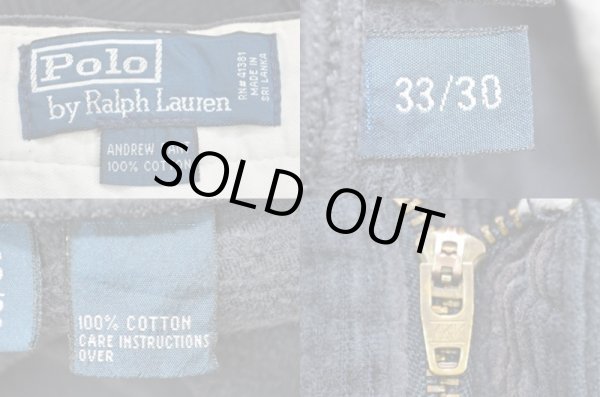 画像3: Polo Ralph Lauren 2タック太畝コーデュロイパンツ “NAVY” (3)