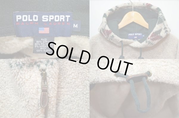 画像3: 90's POLO SPORT パイルフリースパーカー (3)