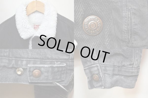 画像4: 80's Levi's 70609-0270 ブラックデニムボアジャケット (4)