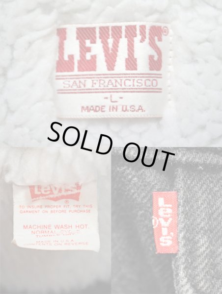 画像3: 80's Levi's 70609-0270 ブラックデニムボアジャケット (3)