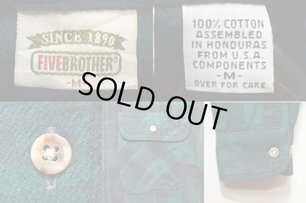 画像3: 90's FIVE BROTHER ヘビーネルシャツ (3)