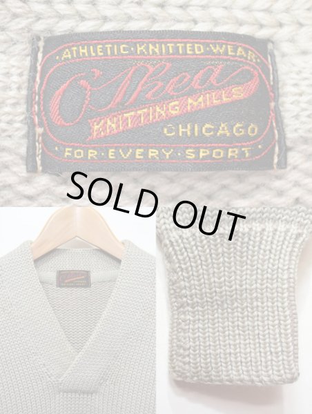 画像3: 40's O'shea KNITTING MILLS ローゲージウールニット (3)