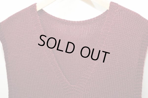 画像3: 40's American Red Cross ウールニットベスト “バーガンディ” (3)