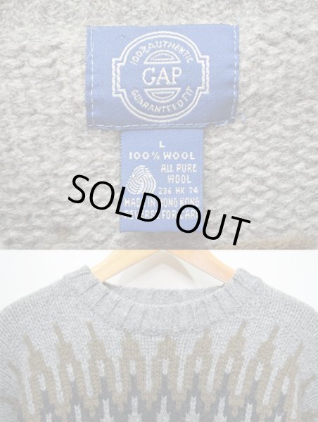 画像3: 90's OLD GAP ノルディック柄 ウールニット (3)
