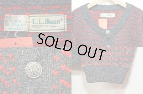 画像3: 80's L.L.BEAN バーズアイ柄 ウールカーディガン (3)