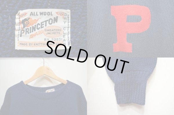 画像3: 50's PRINCETON ローゲージレタードニット (3)