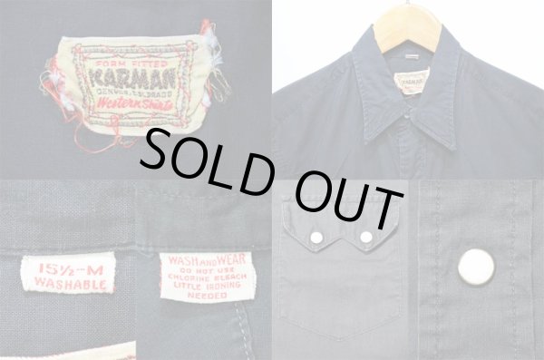 画像3: 50's KARMAN コットンウエスタンシャツ “BLACK” (3)