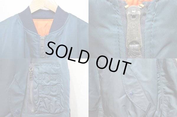 画像4: 90's ALPHA MA-1フライトジャケット “NAVY” (4)