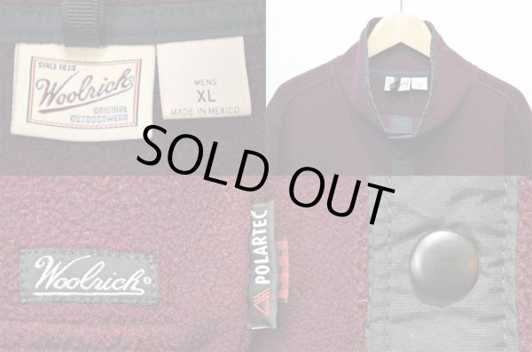画像3: 90's Woolrich スナップT型フリースジャケット “BURGUNDY” (3)